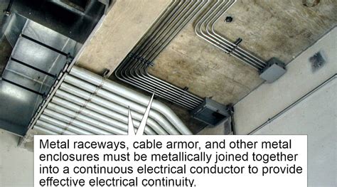 metal raceways cable armor and other metal enclosures shall be|electrical continuity of metal enclosure.